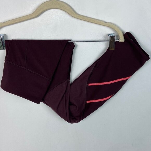 Lululemon All Meshed Up 7/8 Tight Bordeaux Drama Size 2 High Rise Stretch Pants - Picture 12 of 12